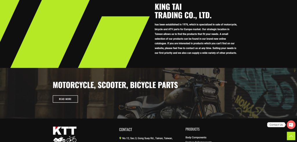 網頁設計成功案例 - 銓金貿易 2 MOTORCYCLE, SCOOTER, BICYCLE PARTS