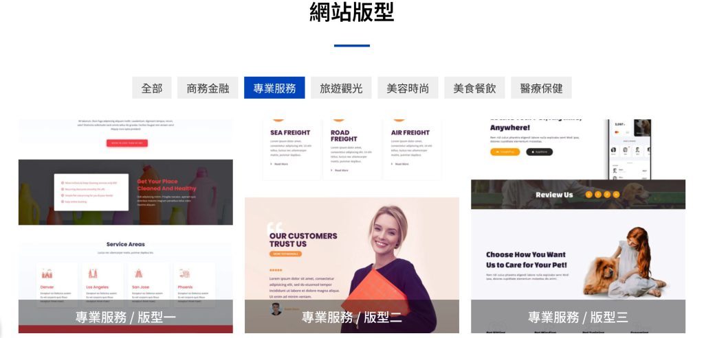 老客戶網站升級專案 2 網站版型