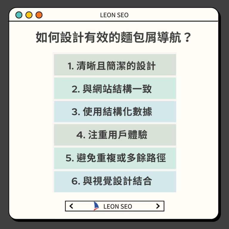 如何設計有效的麵包屑導航？