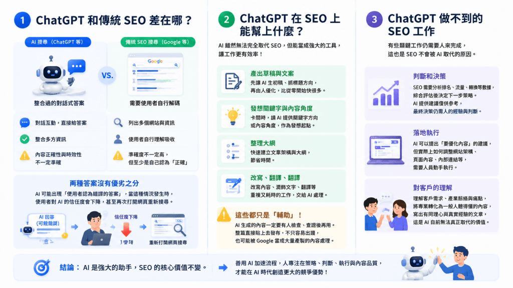 ChatGPT 會取代 SEO 嗎?兩者的差別和怎麼搭配一起用 2 ChatGPT 和 SEO 怎麼搭配一起用?