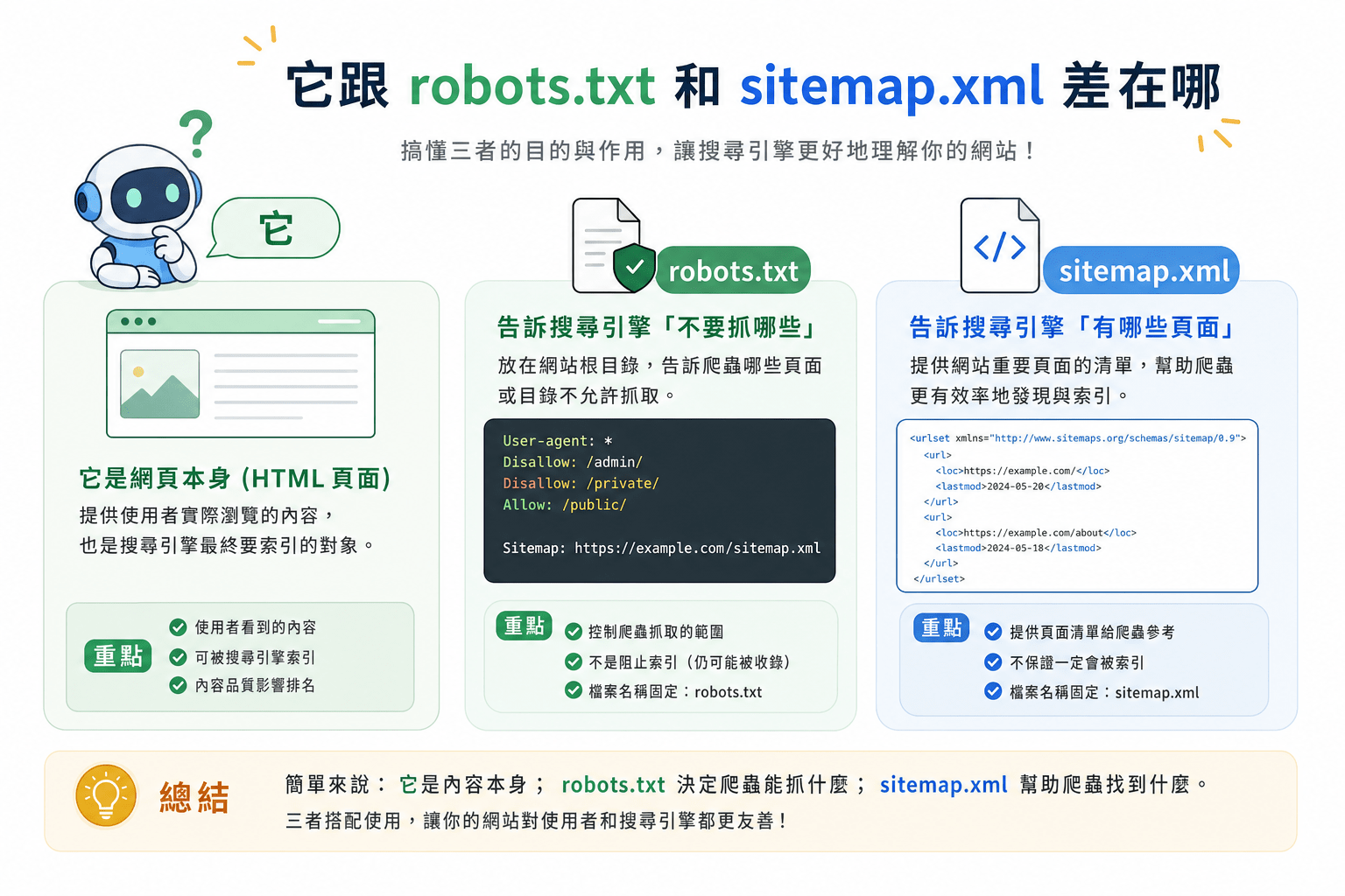 llms.txt 是什麼?要不要為 AI 爬蟲建立一份 2 llms.txt 跟 robots.txt 和 sitemap.xml 差在哪